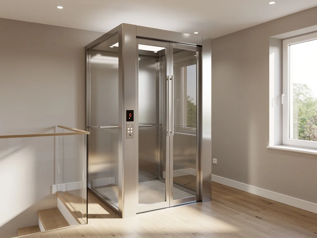 Petit ascenseur privatif desservant l'étage d'une maison